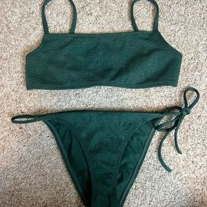 Green floral texture bikini